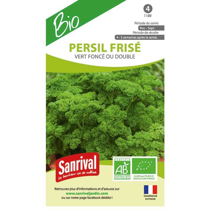 Graines de Persil frisé Vert foncé ou double bio