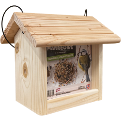 Mangeoire graines en bois à...