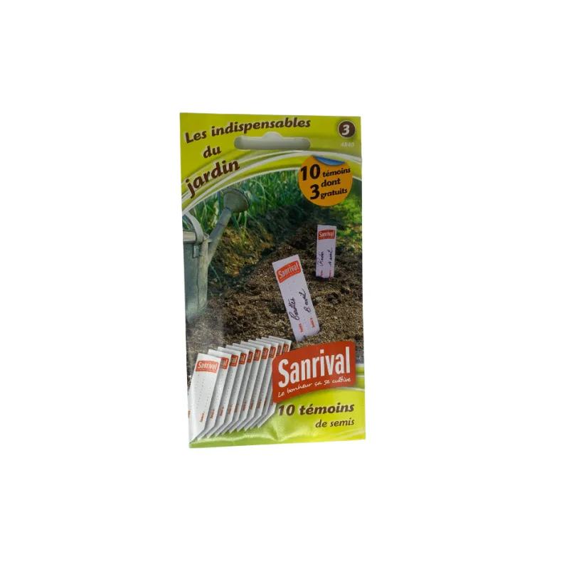 10 témoins de semis dont 3 gratuits – accessoire de jardin Sanrival