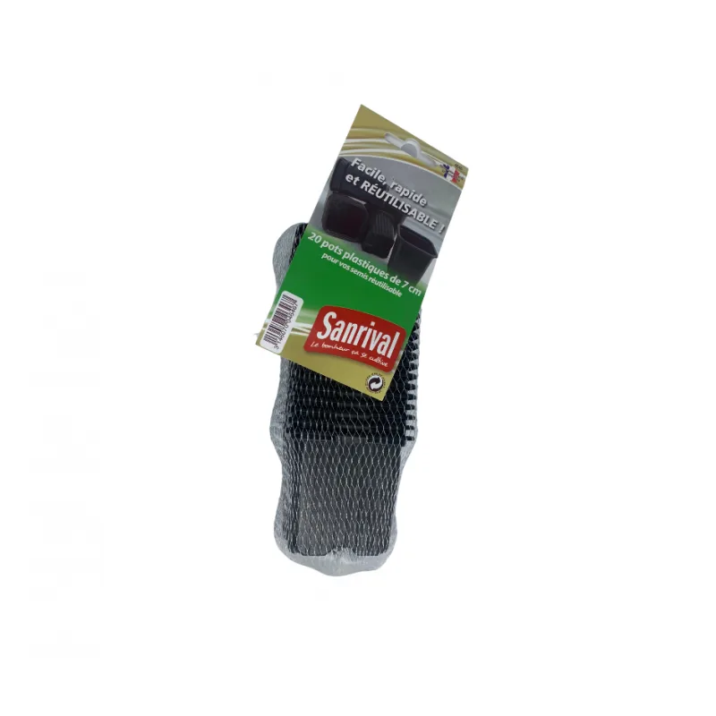 20 pots plastiques 7 cm – accessoire de jardin Sanrival