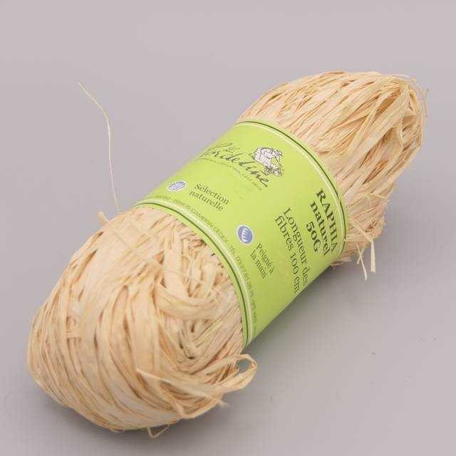50 grammes de raphia naturel – fibres de 1 mètre