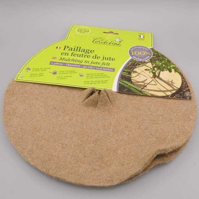 Lot de 2 disques de paillage en feutre de jute