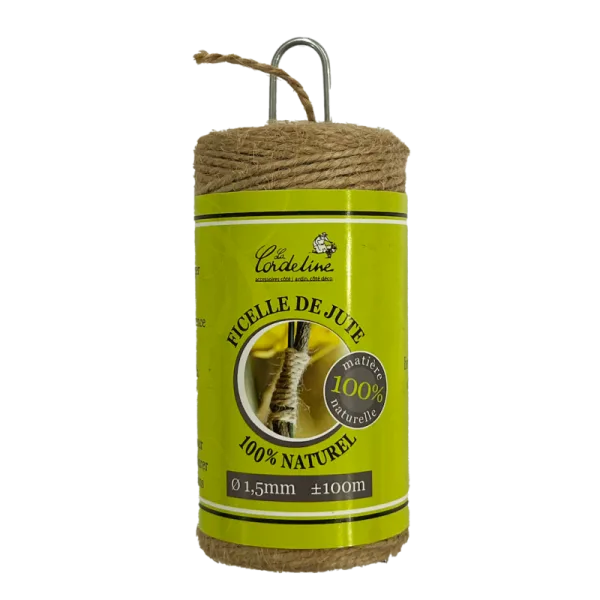 Bobine de ficelle en jute 1,5 mm × 100 m