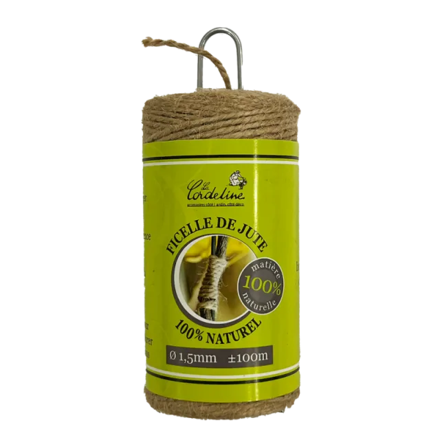 Bobine de ficelle en jute 1,5 mm × 100 m