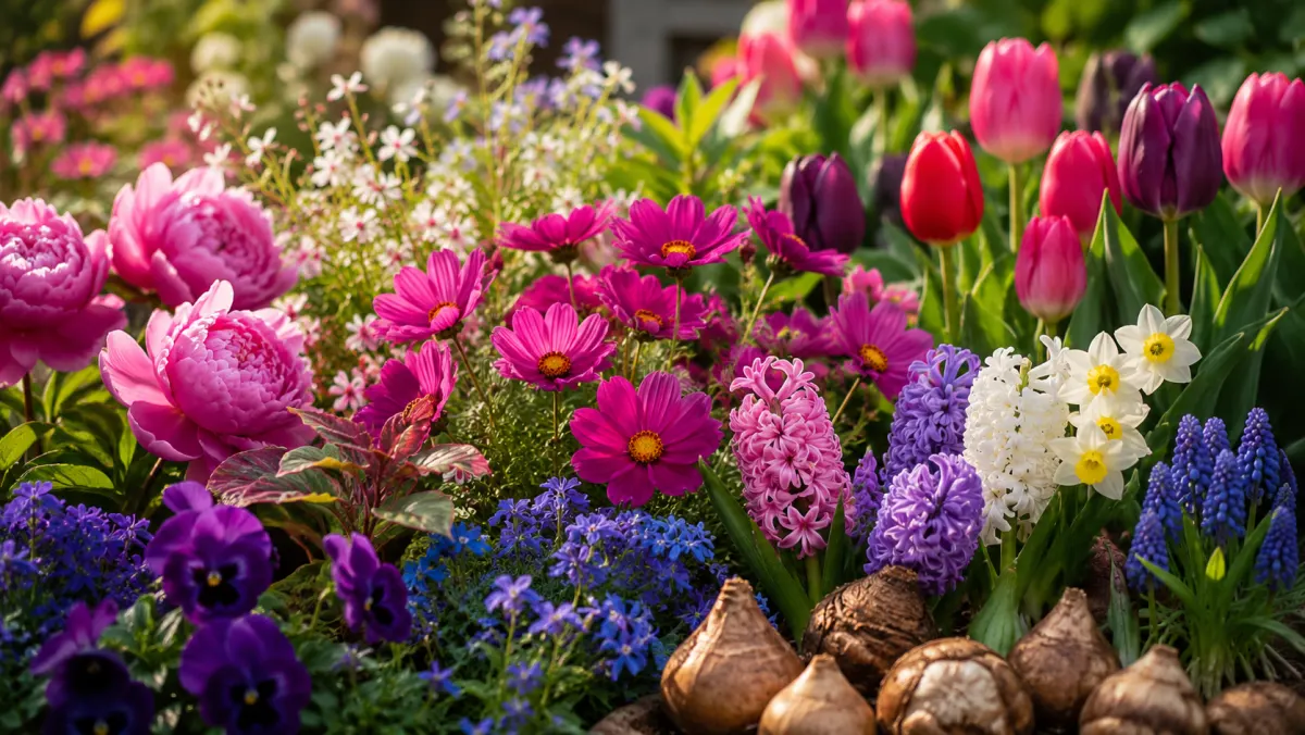 Massif de fleurs au jardin
