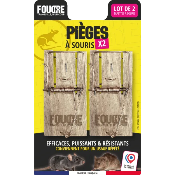 Pièges mécaniques anti-souris FOUDRE x2