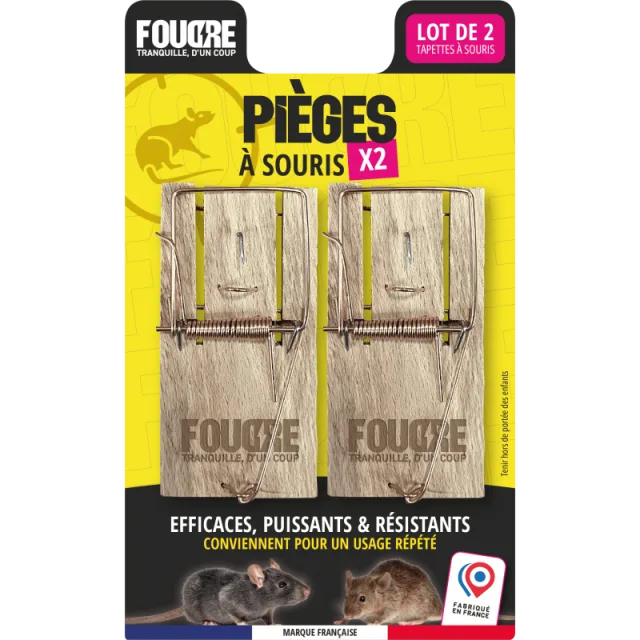 Pièges mécaniques anti-souris FOUDRE x2