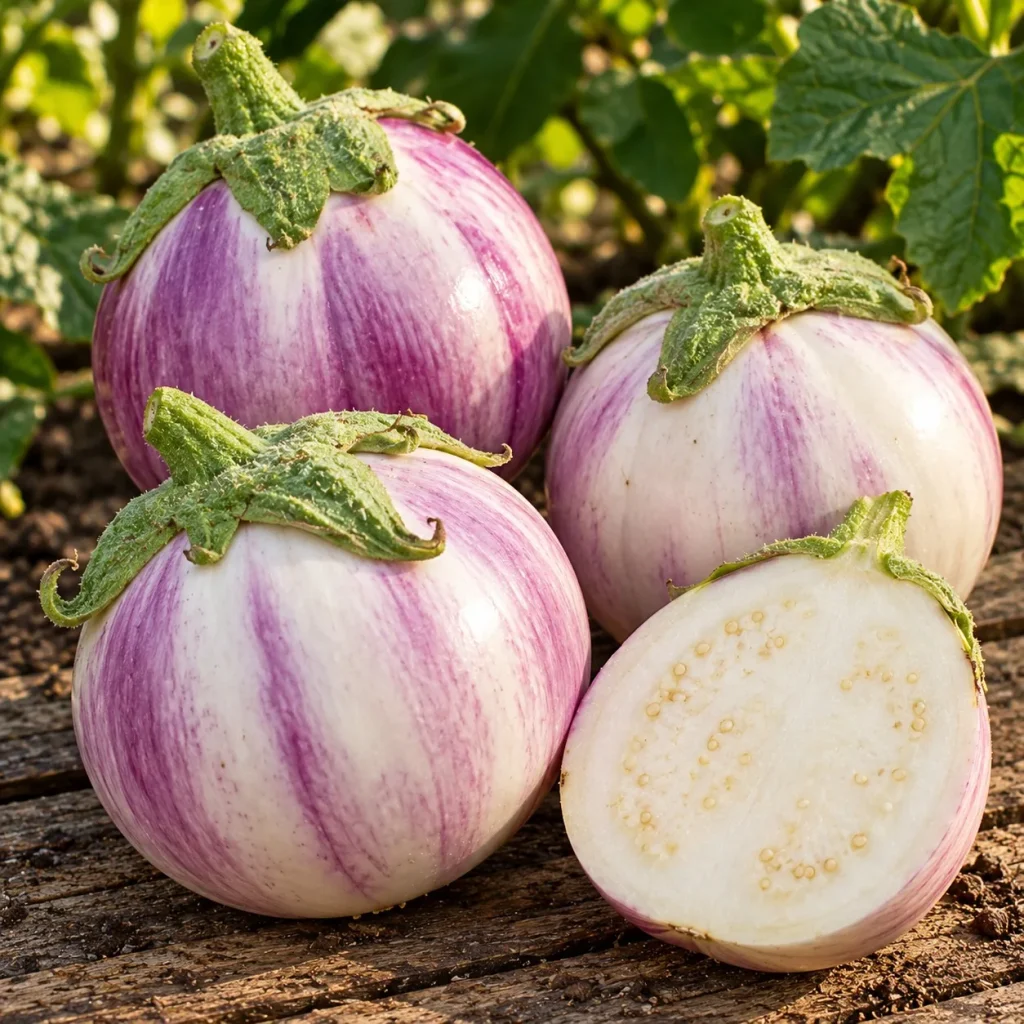 Aubergine Rotonda Bianca Sfumata Di Rosa : photo d’illustration