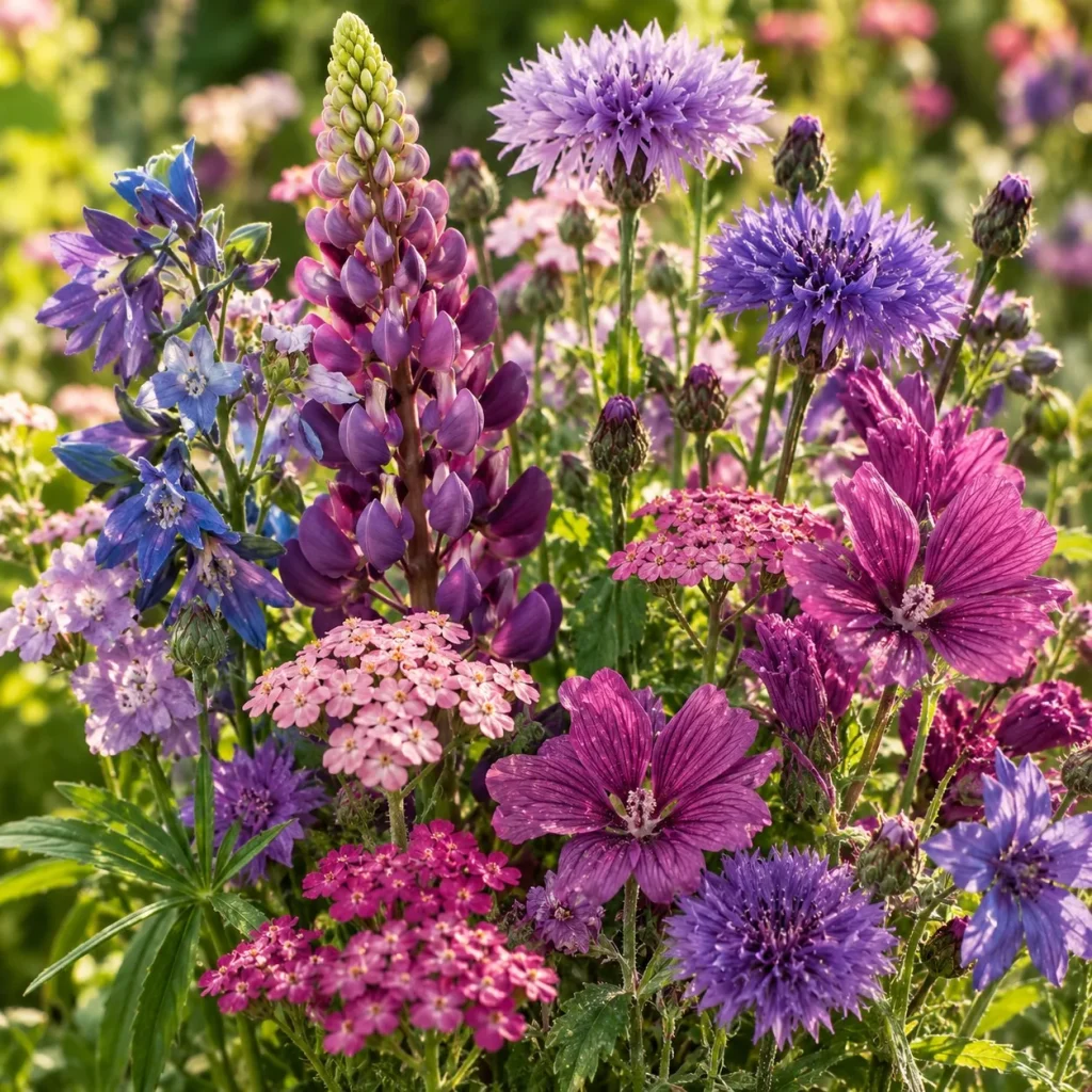 Bouquet de fleuriste mauve : photo d’illustration