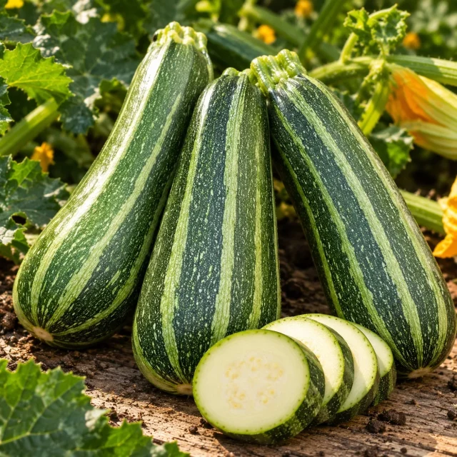 Courgette d'Italie verte non coureuse (Coucourzelle) : photo d’illustration