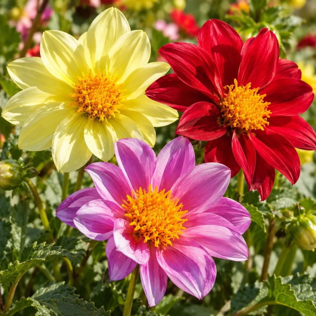 Dahlia simple nain Mignon varié : photo d’illustration