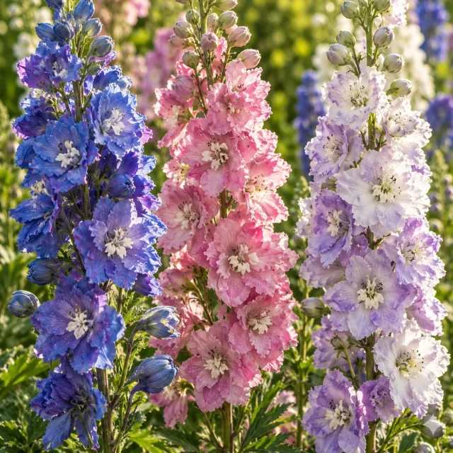 Delphinium de Californie Pacific Géant varié : photo d’illustration