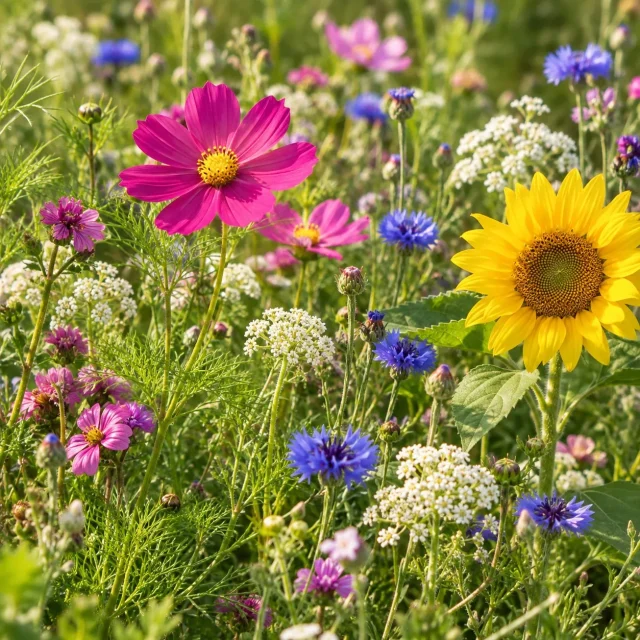 Fleurs en mélange pour abeilles : photo d’illustration