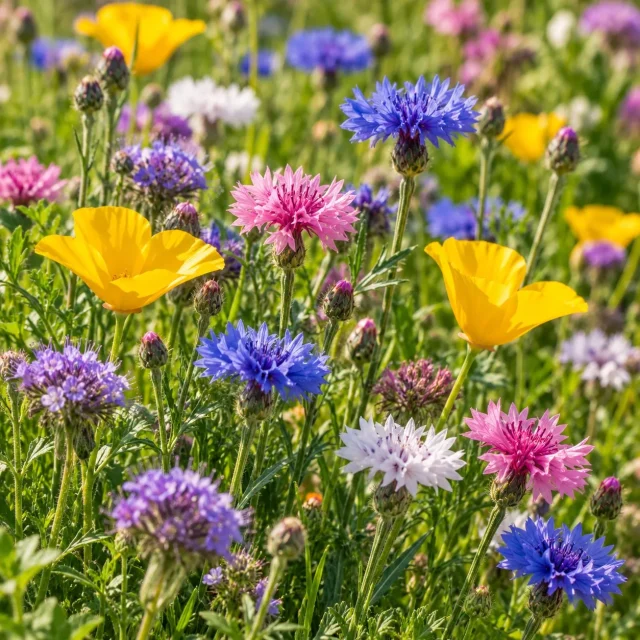 Fleurs en mélange pour massif bas : photo d’illustration