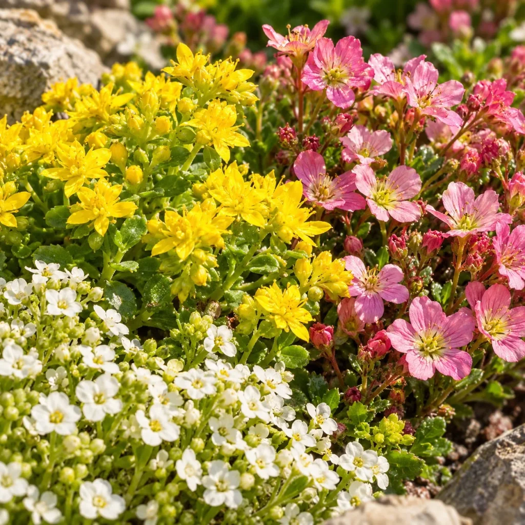 Fleurs en mélange pour rocaille : photo d’illustration