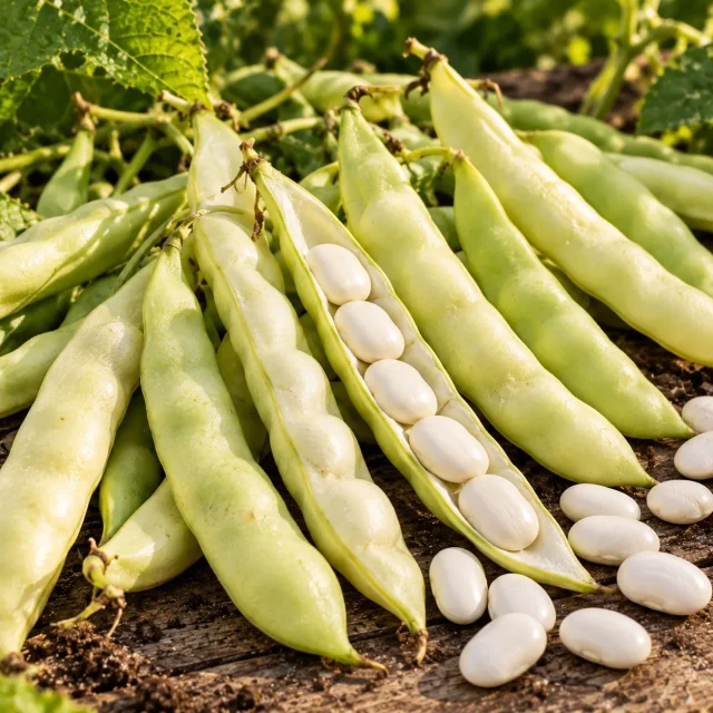 Haricot Coco nain blanc précoce nain mangetout : photo d’illustration