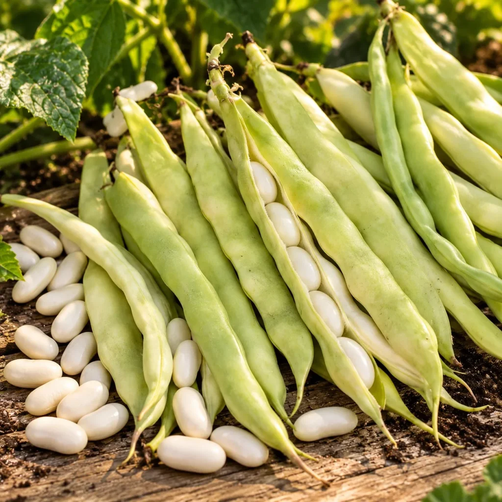 Haricot Mogex type Mogette nain à écosser : photo d’illustration