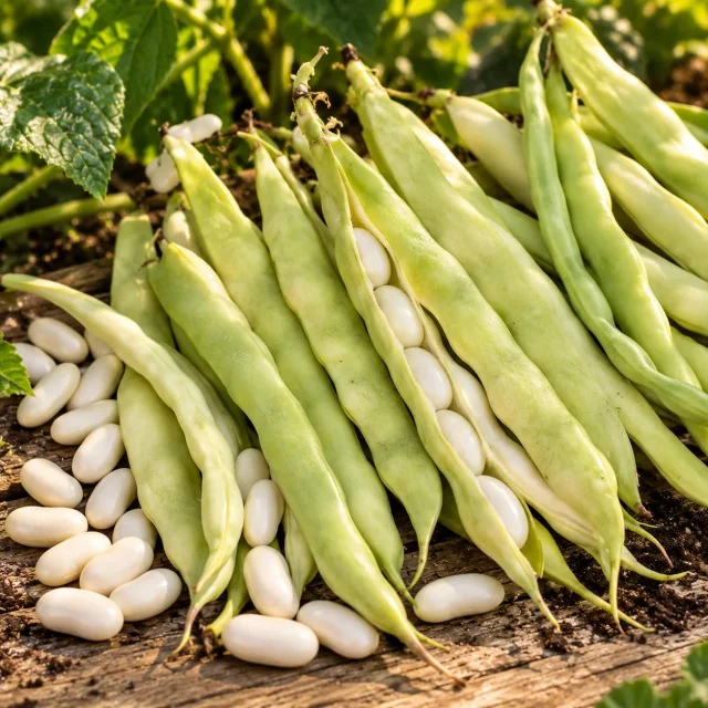 Haricot Mogex type Mogette nain à écosser : photo d’illustration