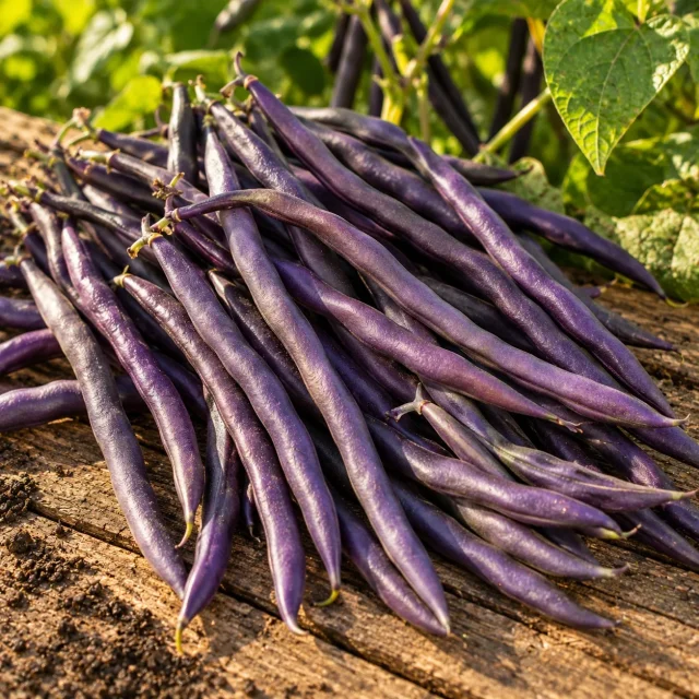 Haricot Original violet nain mangetout sans fil : photo d’illustration