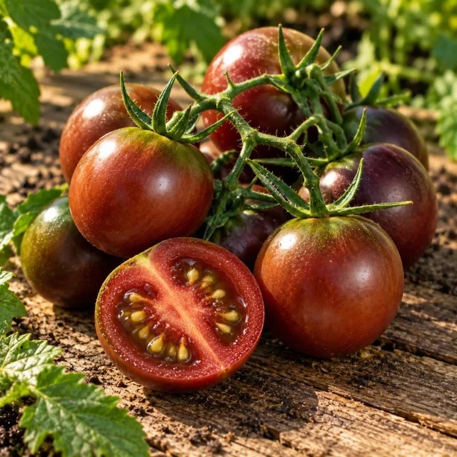 Tomate cerise noire Black Cherry : photo d’illustration