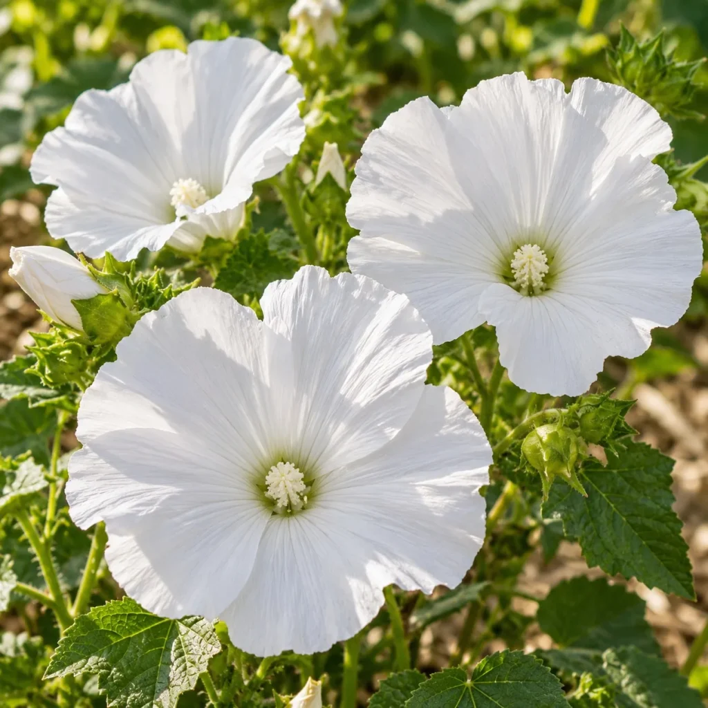 Lavatère Grandiflora blanc : photo d’illustration