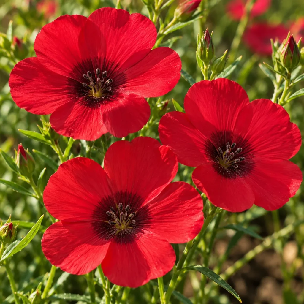 Lin à grande fleur rouge : photo d’illustration