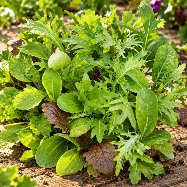 Mélange de pousses de salade Coupe et repousse : photo d’illustration