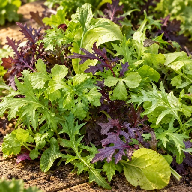 Mélange de pousses de salades Brillantes et épicées : photo d’illustration