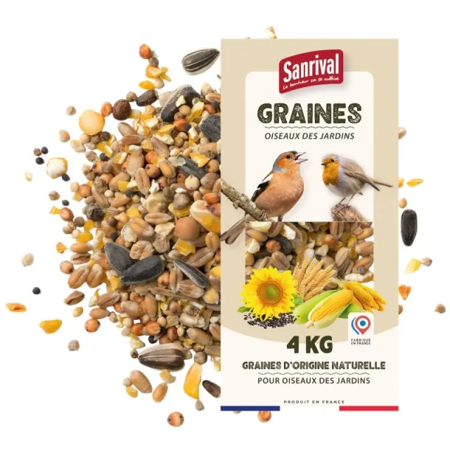 Mélange graines pour oiseaux du ciel 4 kg : photo d’illustration