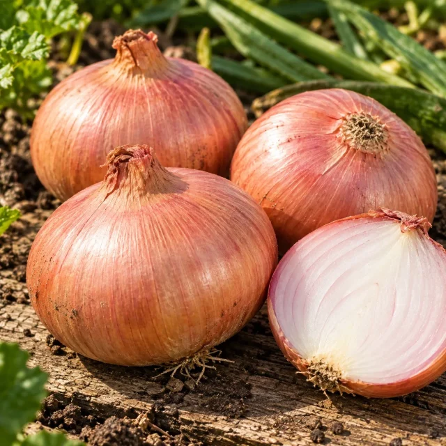 Oignon Keravel (type Rosé de Roscoff) : photo d’illustration