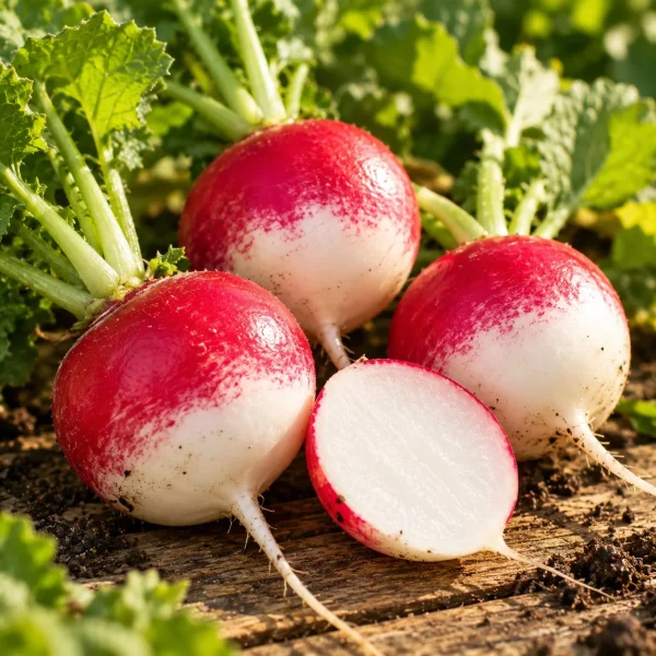 Radis National rond rose à bout blanc
