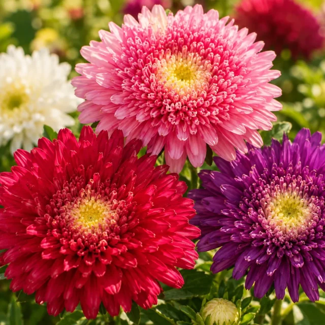 Reine-Marguerite Pompon varié : photo d’illustration